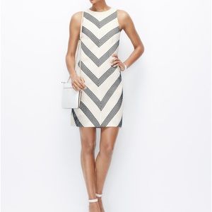 Ann Taylor Embroidered Dot Chevron Shift Dress - 4